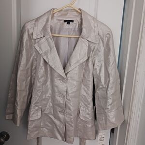 Brand NEW Semantiks linen metallic silver blazer